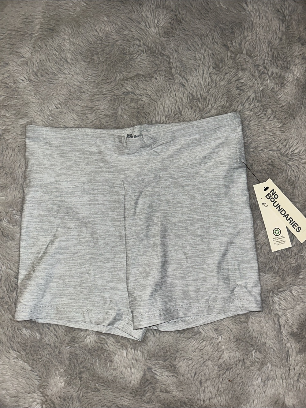 No Boundaries Women's Light Heather Gray Seamless Bike Shorts